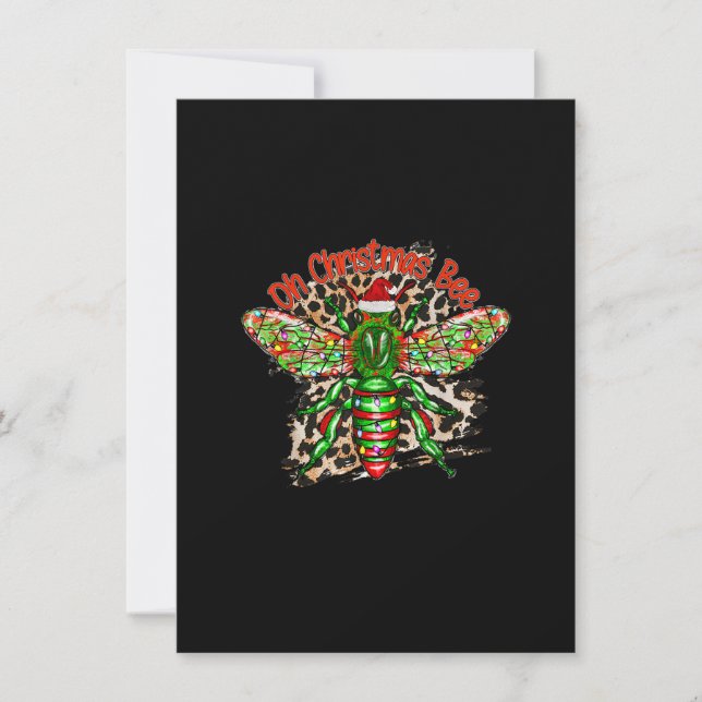 Convite Oh Christmas Bee Christmas Gifts Light Merry Xmas (Frente)