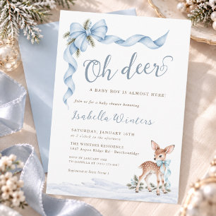 Convite Oh Deer Bebê Menino Está Quase Aqui Chuveiro de Be