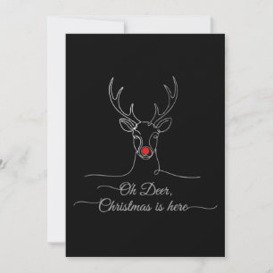 Convite "Oh Deer" Minimalista Moderno Rena de Natal
