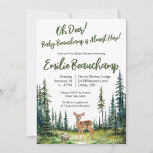 Convite Oh Deer! Um Novo Bebê está quase aqui! Chá de Bebê