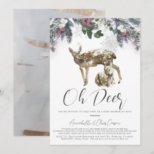 Convite Oh Deer Winter Foliage Chá de fraldas por Mail