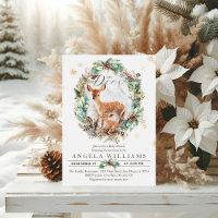 Oh Deer Winter Woodland Snow Chá de fraldas