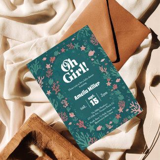 Convite Oh Girl! Under the Sea Baby Shower Invitation