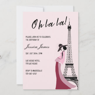 Convite Oh La La Chic Paris era Festa de aniversário