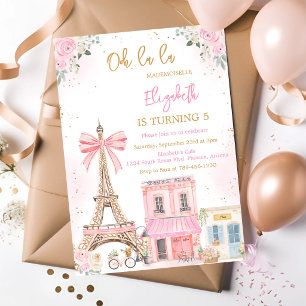 Convite Oh La La Parisiense Festa de Aniversário em Paris