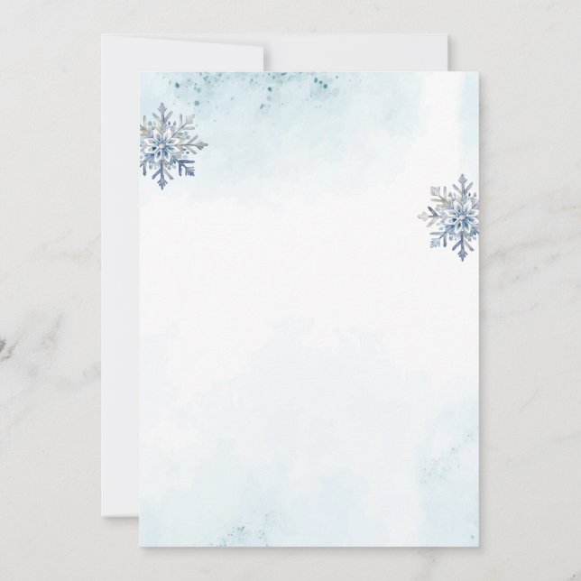 Convite Oh Menino, Chá de Neve Floco de Neve (Verso)