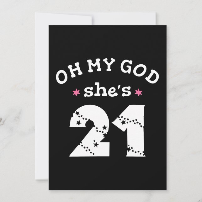 Convite Oh meu Deus ela tem 21 anos (Frente)