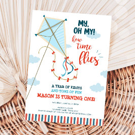 Convite Oh Meu Tempo Voa Kite Summer Boy Primeiro Aniversá
