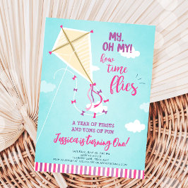 Convite Oh Meu Tempo Voa Kite Summer Girl Primeiro Anivers