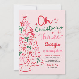 Convite Oh Natal Três Coquete Natal 3º Aniversário