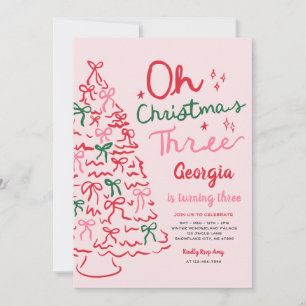 Convite Oh Natal Três Coquete Natal 3º Aniversário