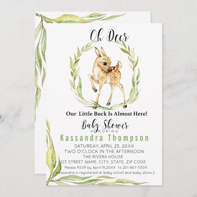 Convite Oh o cervo nosso fanfarrão pequeno é quase aqui (Frente/Verso)