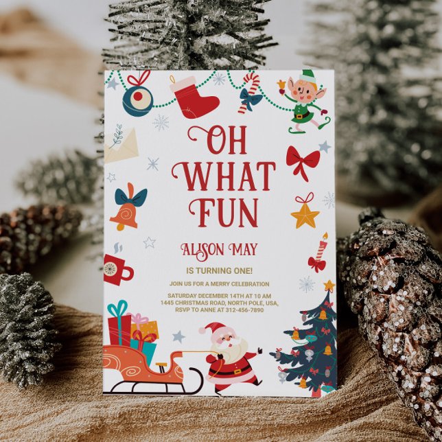 Convite Oh, que aniversário de feriado divertido (Criador carregado)