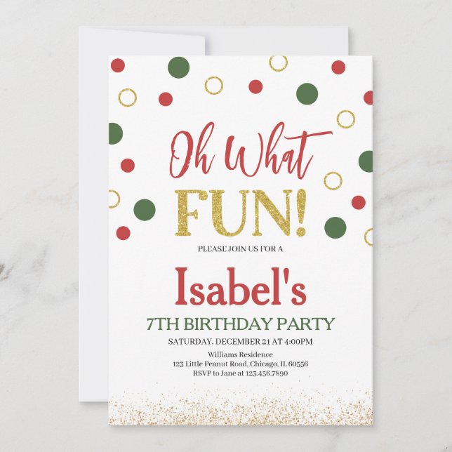 Convite Oh, que belo dia de aniversário dos pontos vermelh (Frente)