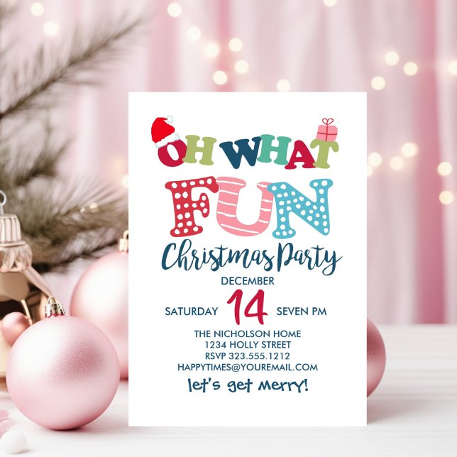 Convite Oh Que Diversão Tipografia Festa de Natal (Criador carregado)