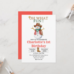 Convite Oh Que Diversão Western Cowboy Natal 1º Aniversári
