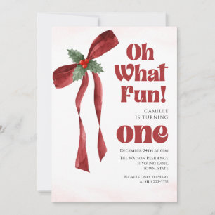 Convite Oh que divertido Arco menina aniversário de Natal