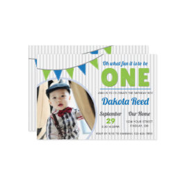 Convite Oh, que divertido ser um único verde azul primeiro