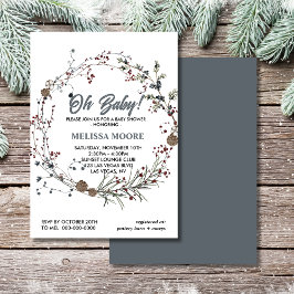 Convite Oh, querida winterberry verde pinecones