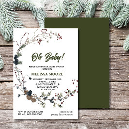 Convite Oh, querida winterberry verde pinecones