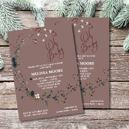 Convite Oh, querida winterberry verde pinecones