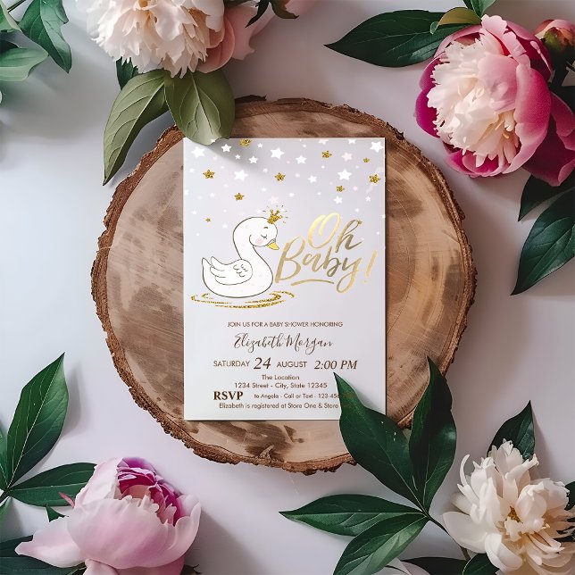 Convite Oh, querido, querido, Chá de fraldas de Swan (Criador carregado)