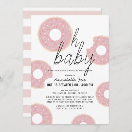 Convite Oh Rosquinha Rosa Bebê Garota Dirigida por Chá de