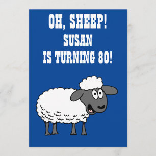 Convite Oh Sheep Alguém Está Virando 80 80 Aniversário