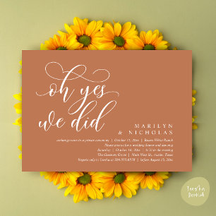Convite Oh Sim, Nós Fizemos, Jantar e Festa de Casamento M