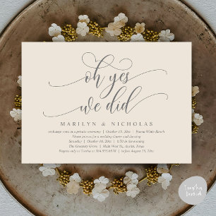 Convite Oh Sim, Nós Fizemos, Jantar e Festa de Casamento M
