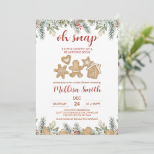 Convite Oh Snap Bolo de Natal Bebê Shower