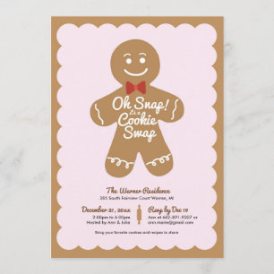 Convite Oh Snap É uma Festa de Trocas de Biscoitos de Nata