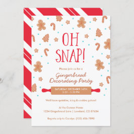 Convite "Oh Snap!" Festa de Natal Gingercake Cookie