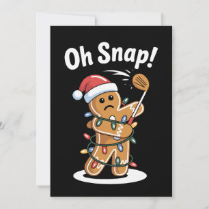 Convite Oh Snap Natal Boneco de Pão de Gengibre Luzes Chap