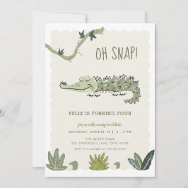 Convite Oh Snap Swamp Crocodile Birthday Invitation