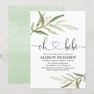 Convite Oh, vejam o chá verde francês de ouro neutro em re