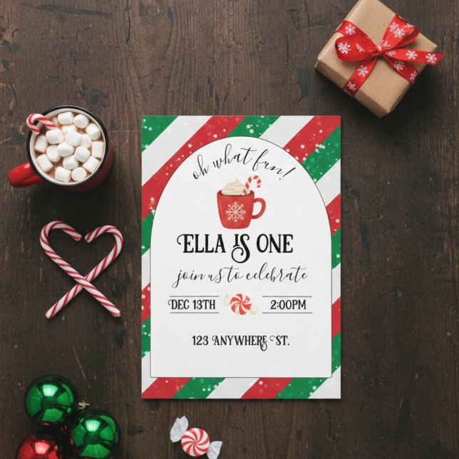 Convite oh what fun! first birthday invitation (Criador carregado)