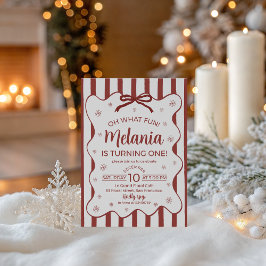 Convite Oh What Fun First Birthday Invite Red