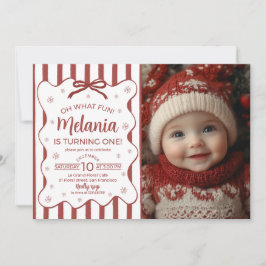 Convite Oh What Fun First Birthday Photo Invite