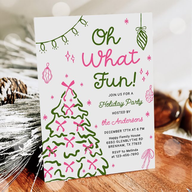Convite Oh What Fun Hand Drawn Christmas Holiday Party (Criador carregado)