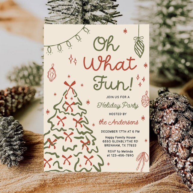 Convite Oh What Fun Hand Drawn Christmas Holiday Party (Criador carregado)