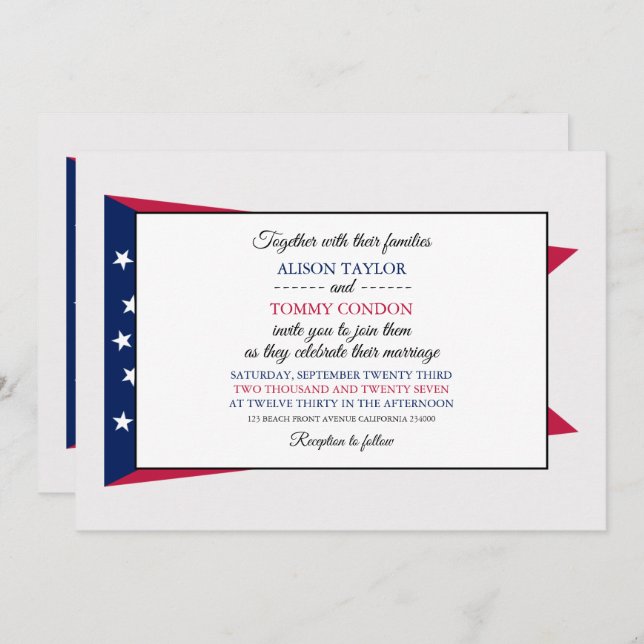 Convite Ohioan Flag, Flag of Ohio Wedding (Frente/Verso)