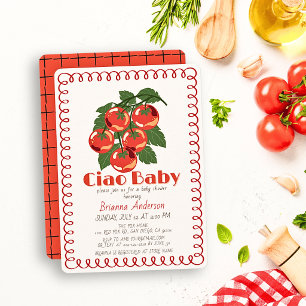 Convite Oi Bebê Tomate Vermelho Chá de Bebê Italiano