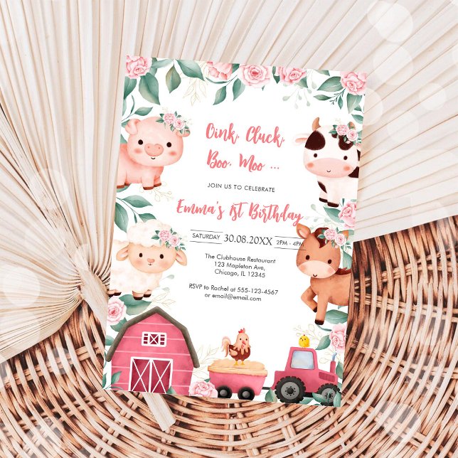 Convite Oink Baa Quack Moo Farm Animals Birthday (Criador carregado)