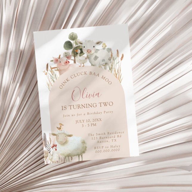 Convite Oink Cluck Baa Moo Barnyard Birthday (Criador carregado)