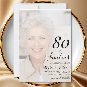 Convite Oitenta e Fabuloso Foto Aniversário de 80 anos