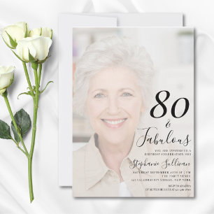 Convite Oitenta e Fabuloso Foto Aniversário de 80 anos