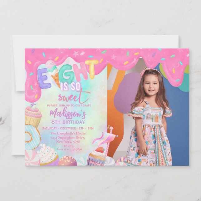 Convite Oito É Tão Doce (Frente)