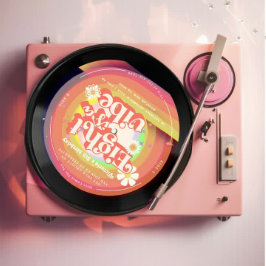 Convite Oito é um vibe Groovy Retro Vinil 8º rancho