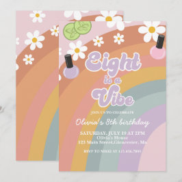 Convite Oito é uma vibe Spa Arco-íris 8º Aniversário
